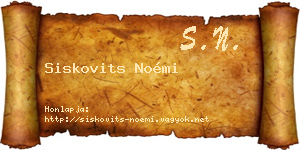 Siskovits Noémi névjegykártya