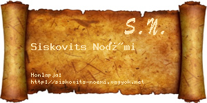 Siskovits Noémi névjegykártya
